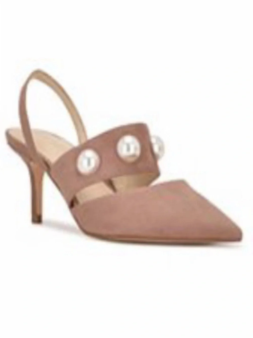 Nine West Ariene Pearl Detail Sling Back Low Heels Size 11